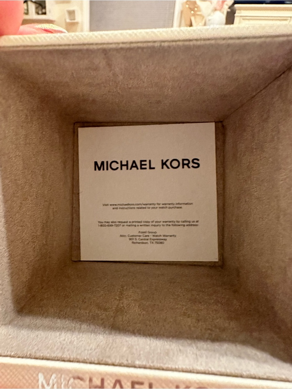 Michael Kors MK6704 Pink Glitter Crystal Watch Rose Gold NWT - Picture 3 of 5
